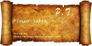 Pleyer Tekla névjegykártya